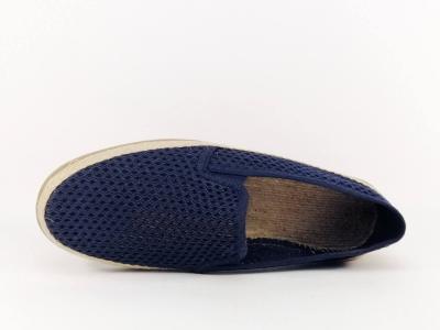 Chaussure homme sans lacet toile marine ajourée SOCA 0016 à pas cher - fabrication Espagne
