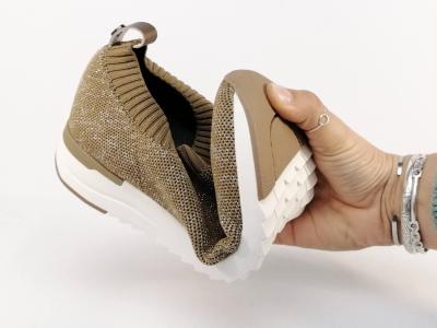 Sneakers femme toile taupe souple grand confort destockage CAPRICE 24710 à pas cher
