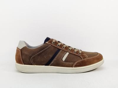 Basket homme cuir marron confortable souple en destockage IMAC 302690 à pas cher