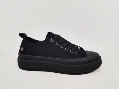 Basket noire femme habillée semelle épaisse confortable destockage REFRESH 173073