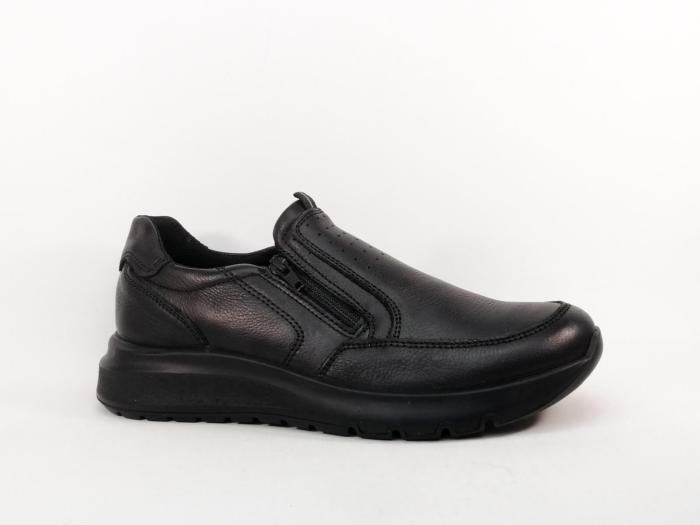 Chaussure homme sans lacet cuir noir confortable destockage IMAC 353766