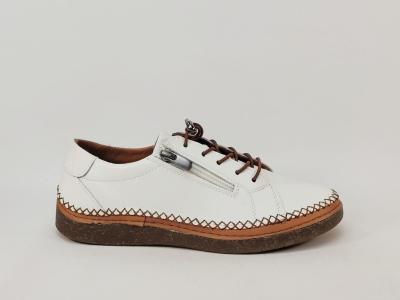 Chaussures sans lacets femme cuir blanc chic tendance confortable MORAN'S kozip