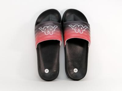 Claquette de plage homme à pas cher noir rouge tendance destockage KAPPA logo noles