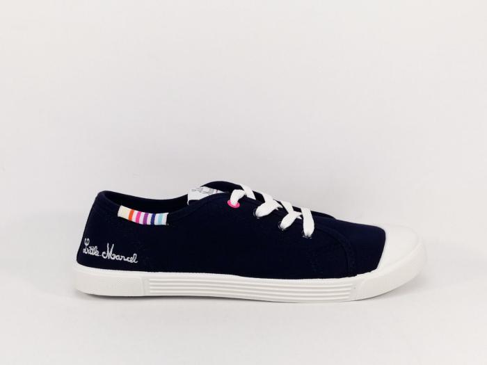 Tennis en toile marine à pas cher LITTLE MARCEL en destockage marcial femme