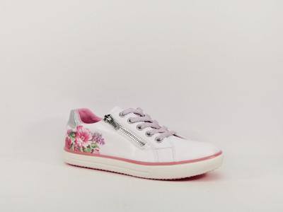 Basket blanche tendance SUPREMO 3260608 zip et lacets pour fille