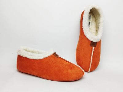 Chausson fourré femme confortable orange tendance CHIC & RELAX ettena