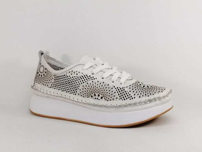 Chaussure femme originale cuir blanc souple ajouré confortable PEDRO TORRES 107bon