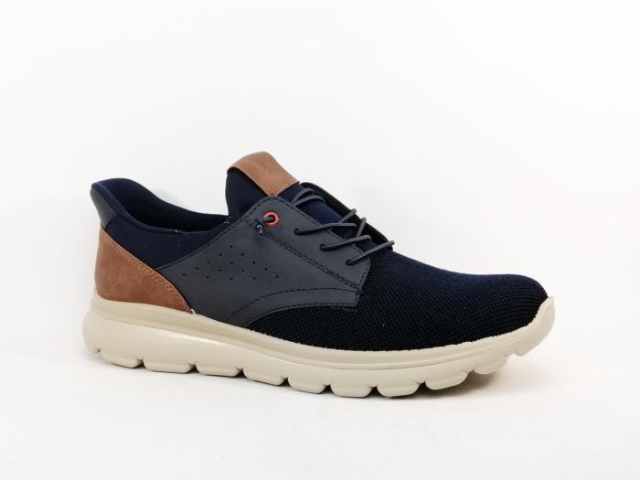Chaussure slip in homme qui s'enfile toute seule confortable bleu destockage IMAC 752086