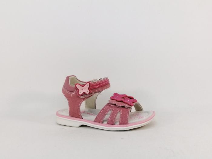 Sandale fille cuir rose confortable chic à pas cher en destockage HAPPY BEE B144594