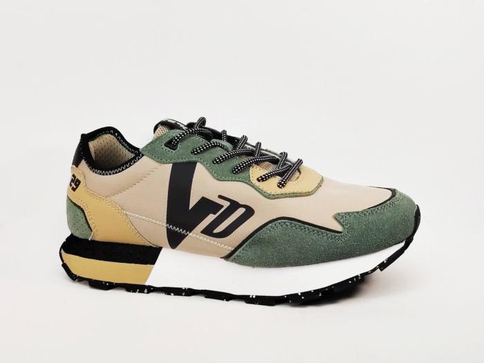 Sneakers homme tendance destockage VON DUTCH volf kaki confortable à pas cher