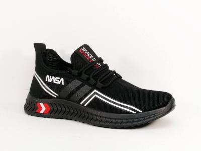 Sneakers noir homme toile tendance destockage NASA gns 3033 à pas cher