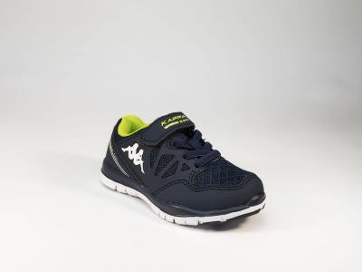 Basket garon en textile bleu marine  scratch et lastiques KAPPA Spander