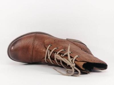 Bottine femme RIEKER 70800 originale et confortable cuir camel à lacets et zip