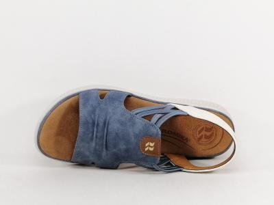 Sandale femme à élastiques confortable bleu jean semelle mémoire de forme ROMIKA 74R009200800