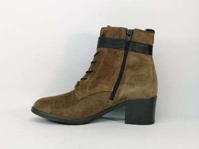 Bottine TAMARIS 25114 chic à talon cuir nubuck camel confortable pour femme