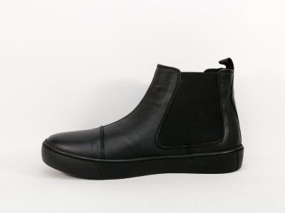 Bottines chelsea femme cuir confort noir souple destockage COTEMER evette pas cher