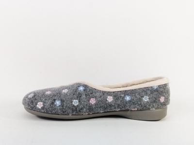 Chausson ballerine feutre gris ZEL'S 2481 femme Fabrication Espagne
