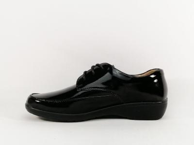 Derby femme vernis noir à pas cher souple et confortable intérieur cuir SWEET'R Colora