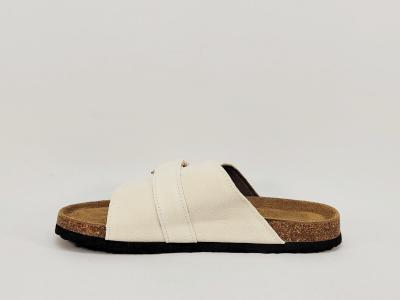Mule femme chic cuir beige confortable et tendance TERRE DE MARINS mahity