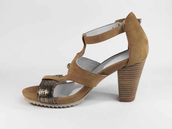 chaussure talon camel femme