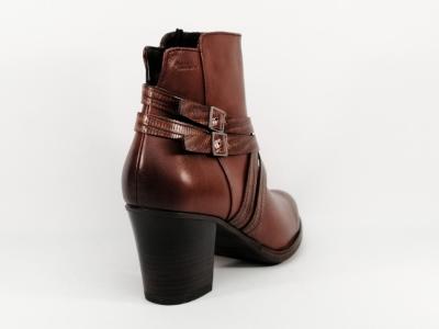 Bottine en cuir chestnut à talon haut TAMARIS 25337 femme