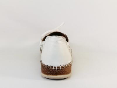Chaussure femme cuir très souple ajouré originale et confortable MORAN'S genia blanche