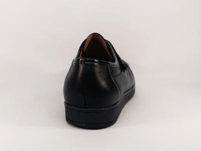 Chaussures grand confort tout cuir noir à velcro ORLAND 201 homme