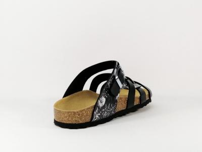 Mule souple noire à trois brides MORAN’S Jolivet pour femme