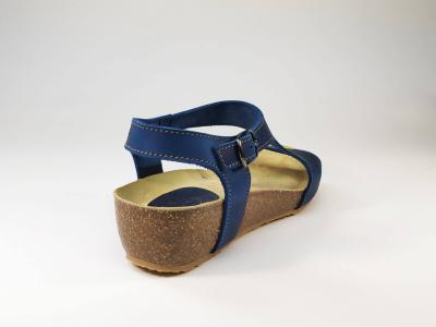 Sandale tout cuir bleu à talon compensé ARTPELLE 1731 pour femme