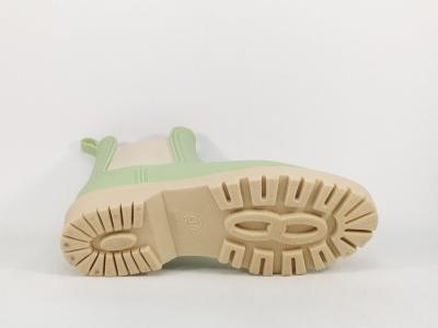 Bottines de pluie femme originales vert anis destockage MORAN'S xadette pas cher