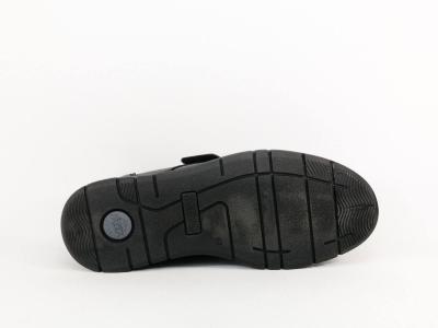 Chaussure homme pieds larges grand confort cuir noir à scratch destockage IMAC ARA 454125