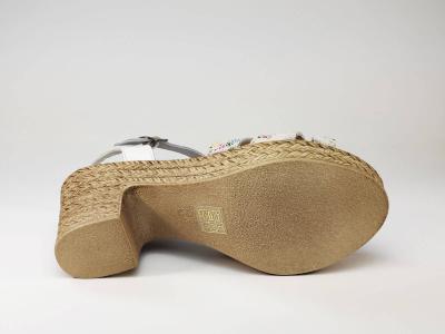 Sandale blanche en cuir à talon tendance JORDANA 3322 pour femme