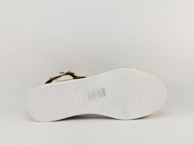 Sandale de mariage femme chic en cuir blanc destockage TAMARIS 28223