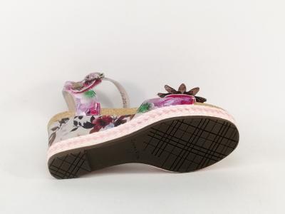 Sandale femme compensée originale chic confortable cuir fleurs LAURA VITA facyo 75
