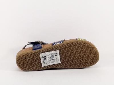 Sandale originale cuir marine à velcro destockage LISE HILTON 316-9 femme