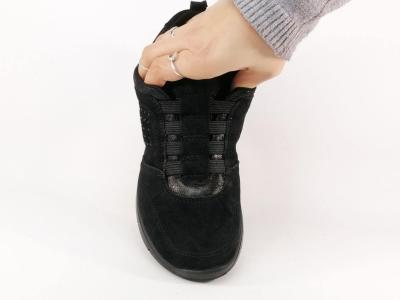 Basket femme sans lacets cuir noir habillé destockage IMAC 455996 confortable