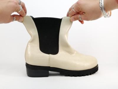 Bottine grande taille femme chic beige à talon en destockage ANDRES MACHADO AM4232 à pas cher
