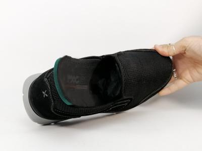 Chaussure sans lacets homme toile et cuir noir destockage IMAC 103730