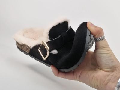Sabot fourré femme chaud noir tendance à pas cher CHIC SHOES R116