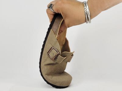 Sabot femme pas cher gris taupe semelle cuir confortable BANAN MOON rambla tendance