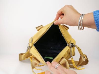 Sac à bandoulière femme jaune moutarde bowling destockage REFRESH 183389 pas cher