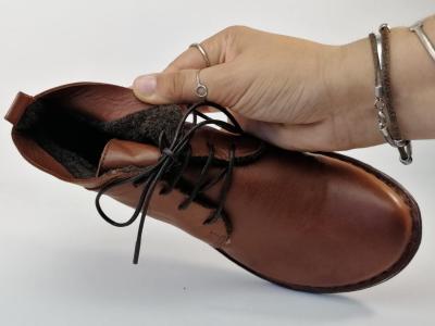 Chaussure de ville femme en cuir souple marron MORAN’S Gopro à lacets