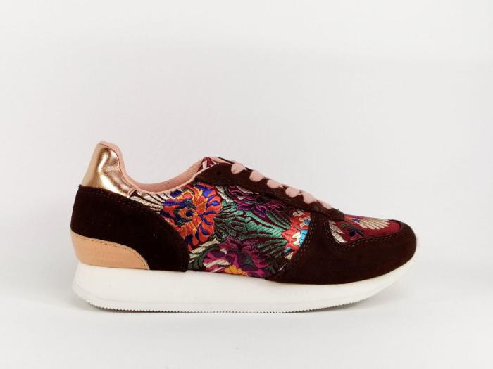 Basket cuir marron destockage TROPEZIENNES cocoon à pas cher pour femme