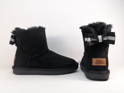 Boots fourrée noire fillette femme confortable et tendance destockage XTi 57329 à pas cher