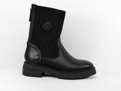 Boots noire en simili cuir et tissu stretch destockage XTi 57816