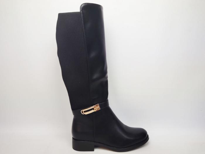 Bottes mollets larges femme grande taille CINK ME DM-Y53 noir à pas cher