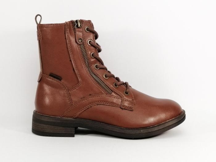 Bottine à lacets femme TAMARIS 25107 en destockage marron à pas cher style rangers