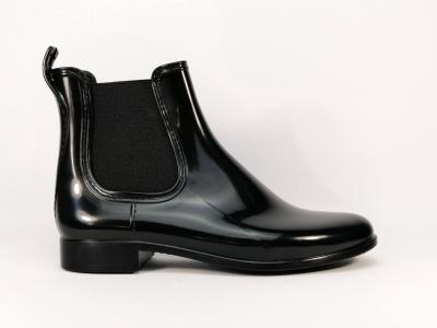 Bottine de pluie en destockage MEDUSE Japlou noir femme