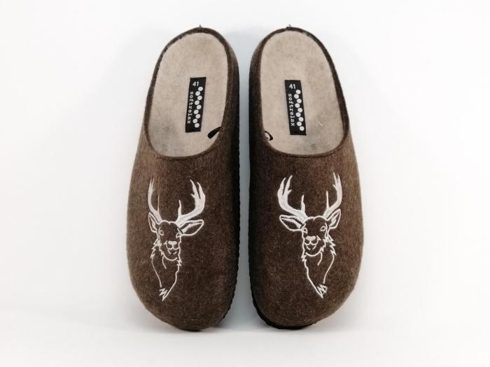 Chausson homme original à pas cher marron motif cerf SUPREMO SOFTRELAX 7410990503