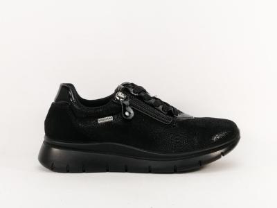 Chaussure confort femme pied large et sensible cuir noir souple destockage IMAC 656166